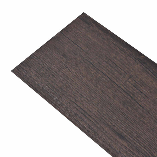Itsekiinnittyvät PVC-lankut Tumma ruskea 30,5 x 61 cm 28 kpl