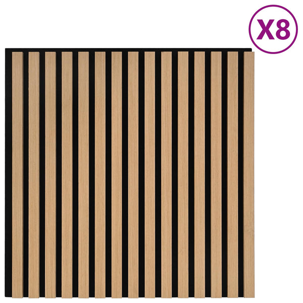 Seinäpaneelit 8 kpl 60,5 x 60 cm Luonnollinen