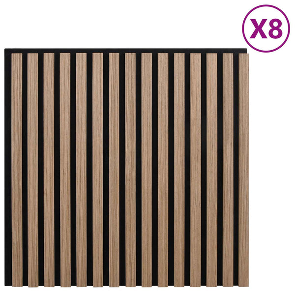 Seinäpaneelit 8 kpl 60,5 x 60 cm Ruskea