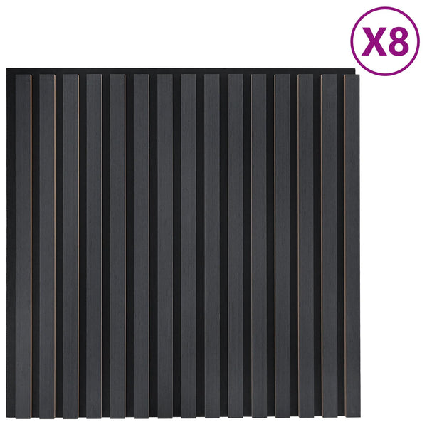 Seinäpaneelit 8 kpl 60,5 x 60 cm Antrasiitti
