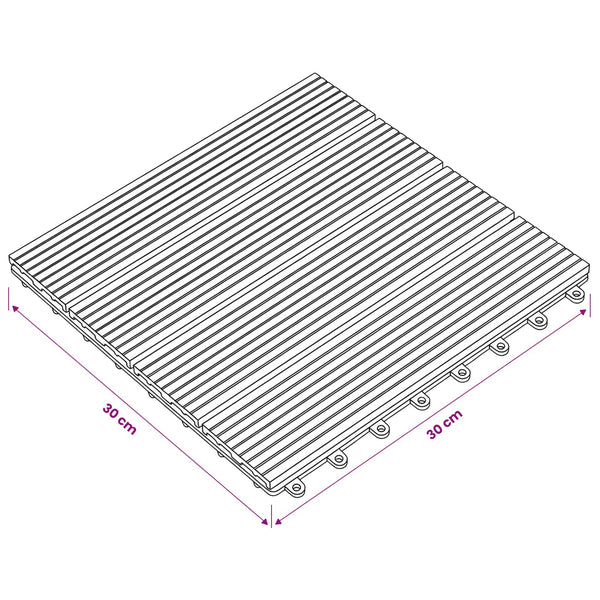 Laudat 11 kpl Harmaa 30 x 30 cm WPC