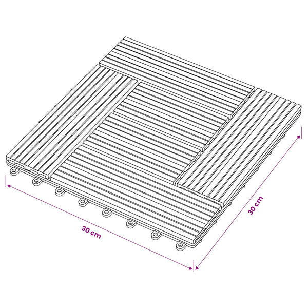 Laudat 11 kpl Harmaa 30 x 30 cm WPC