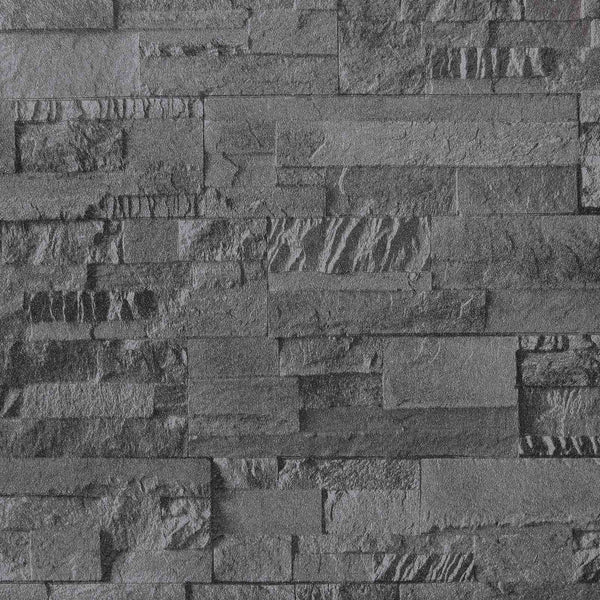 3D kivitapetti Musta 10 x 0,53 m Ei-kudottu kangas