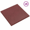 Pudotussuojauslaatat 6 kpl Punainen 50 x 50 cm Kumi