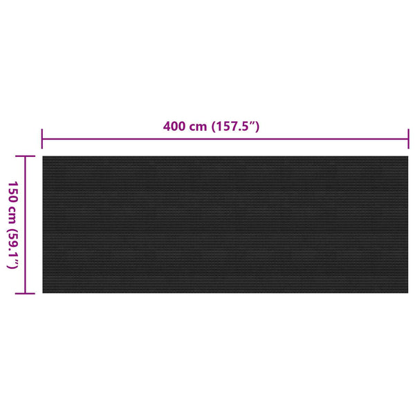 Lattiamatto Musta 1,5 x 4 m Kumi