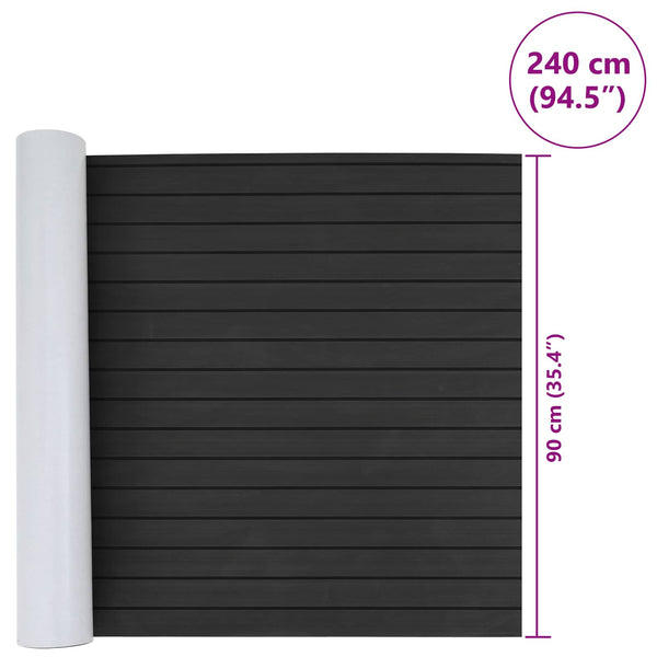 Venealusta Raidallinen Tumma Harmaa ja Musta 240 x 90 cm EVA