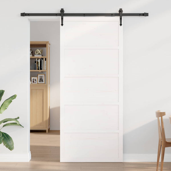 Ladon Ovi 90 x 2,5 x 208 cm Täysi mänty valkoinen