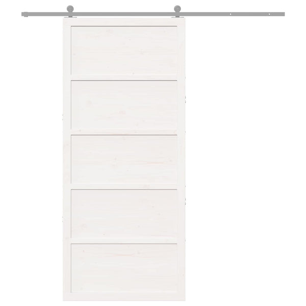 Ladon Ovi 90 x 2,5 x 208 cm Täysi mänty valkoinen