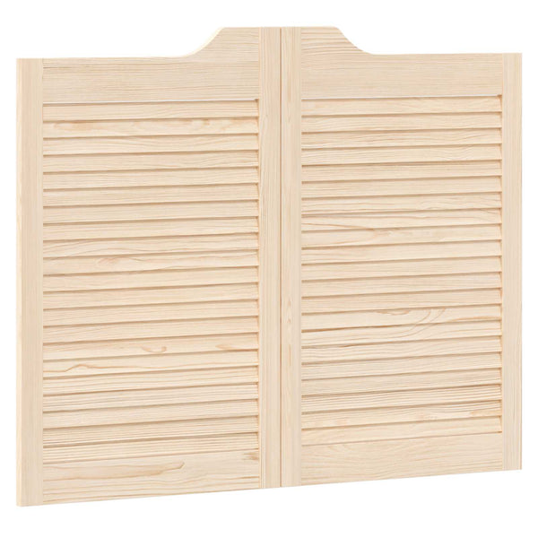 Kääntöovet 2 kpl 80 x 50 cm Täysi mänty Luonnollinen