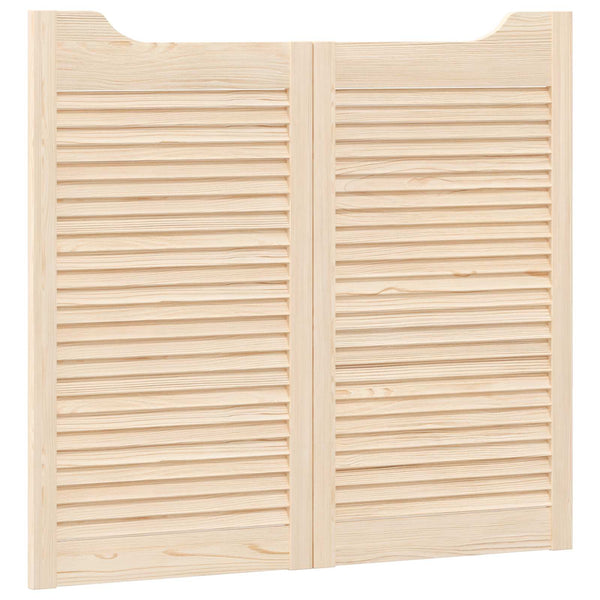 Kääntöovet 2 kpl 90 x 50 cm Täysi mänty Luonnollinen