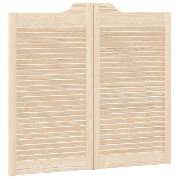 Kääntöovet 2 kpl 90 x 50 cm Täysi mänty Luonnollinen