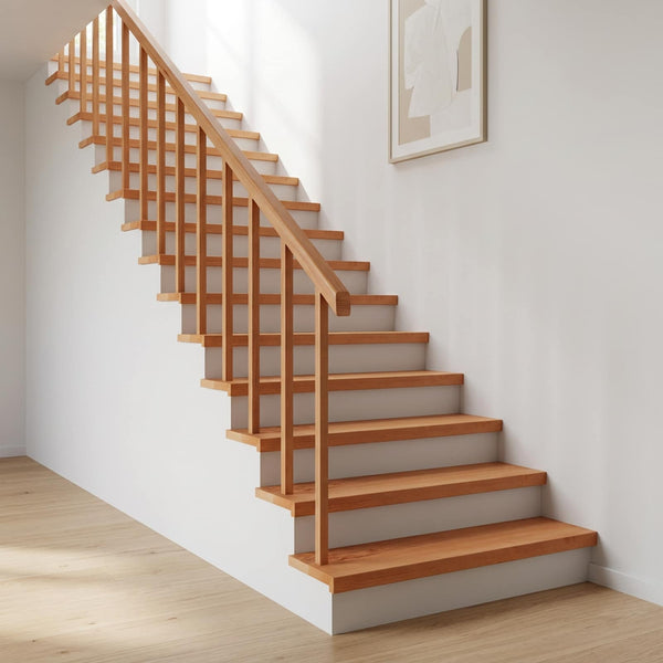 Portaiden päällysteet 8 kpl 90 x 30 x 2 cm Lakka Kiinteä pyökki