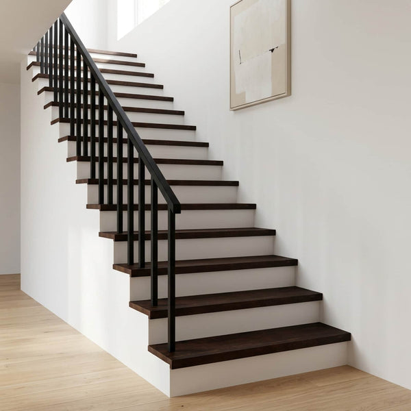 Portaiden päällysteet 4 kpl 100 x 25 x 2 cm Tumma ruskea
