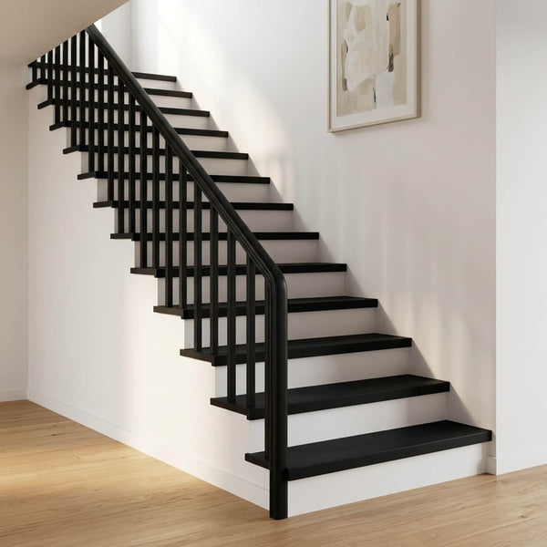 Portaiden päällysteet 12 kpl 90 x 25 x 2 cm Musta