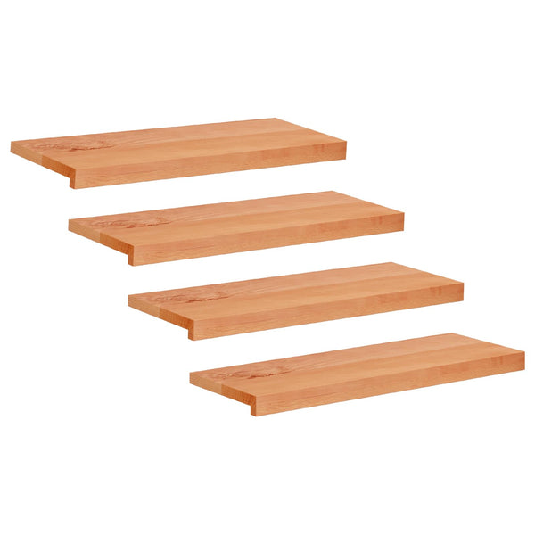 Portaiden päällysteet 4 kpl 80 x 25 x 2 cm Lakka Kiinteä pyökki