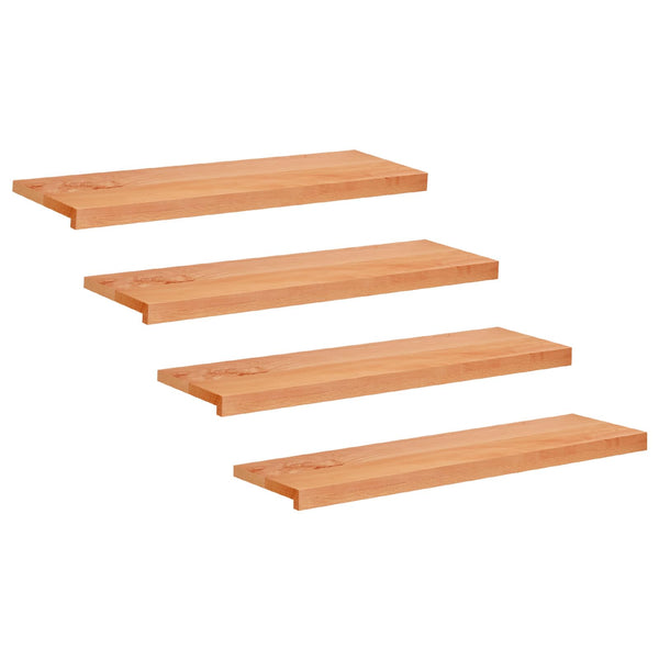 Portaiden päällysteet 4 kpl 90 x 30 x 2 cm Lakka Kiinteä pyökki