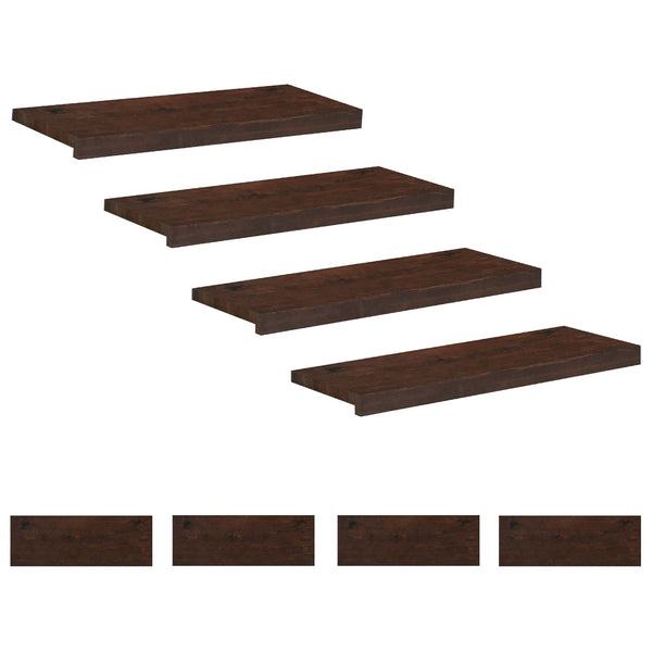 Portaiden päällysteet 8 kpl 80 x 25 x 2 cm Tumma ruskea