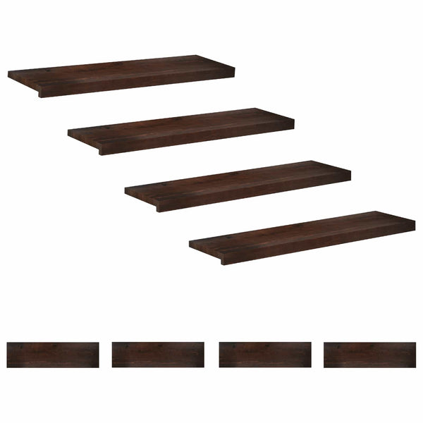 Portaiden päällysteet 8 kpl 100 x 30 x 2 cm Tumma ruskea