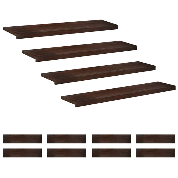 Portaiden päällysteet 12 kpl 110 x 25 x 2 cm Tumma ruskea