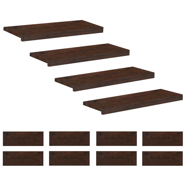 Portaiden päällysteet 12 kpl 80 x 30 x 2 cm Tumma ruskea
