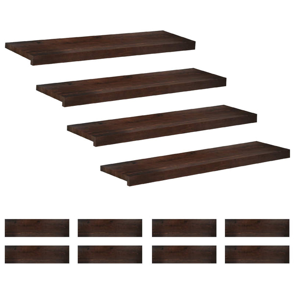 Portaiden päällysteet 12 kpl 90 x 30 x 2 cm Tumma ruskea
