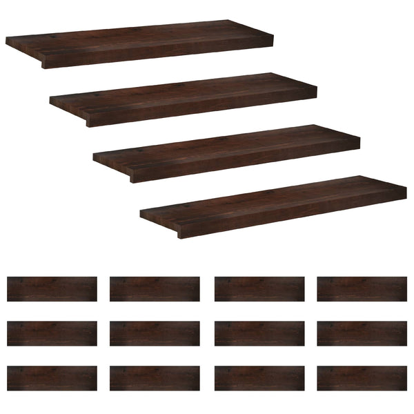 Portaiden päällysteet 16 kpl 90 x 25 x 2 cm Tumma ruskea