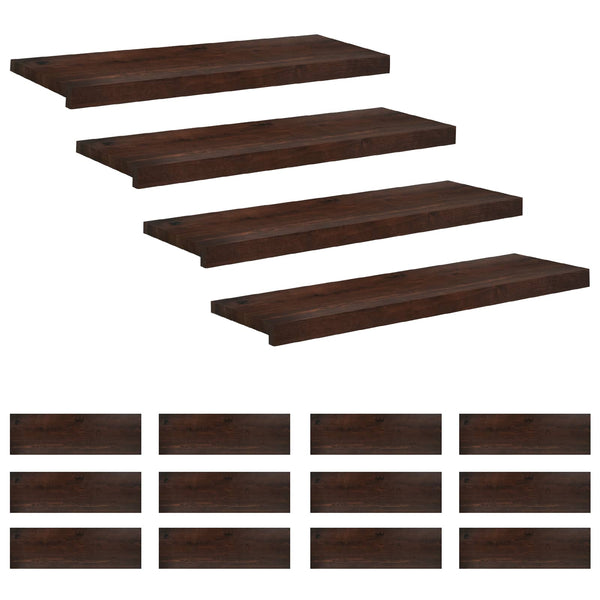 Portaiden päällysteet 16 kpl 70 x 30 x 2 cm Tumma ruskea