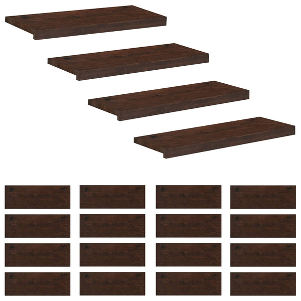 Portaiden päällysteet 20 kpl 70 x 30 x 2 cm Tumma ruskea