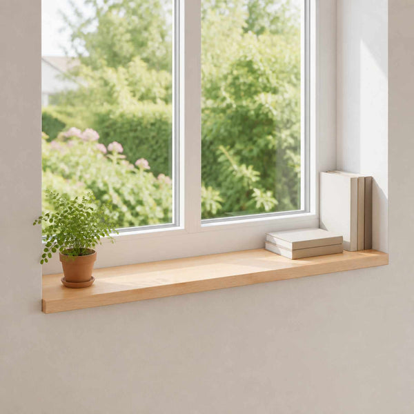 Ikkunalautaset 2 kpl Luonnollinen 90 x 15 x 2 cm Kiinteä pyökki