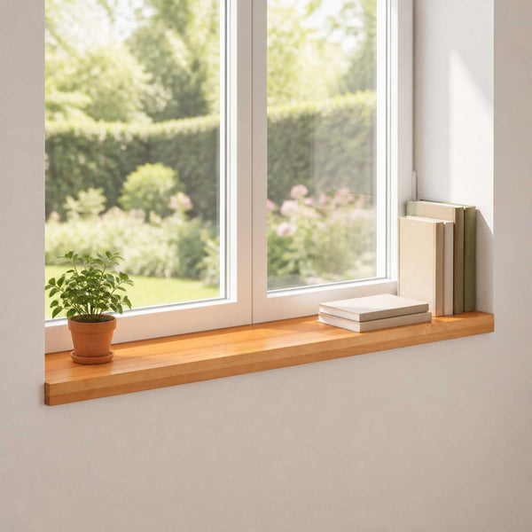 Ikkunalautaset 2 kpl Vaaleanruskea 90 x 20 x 2 cm