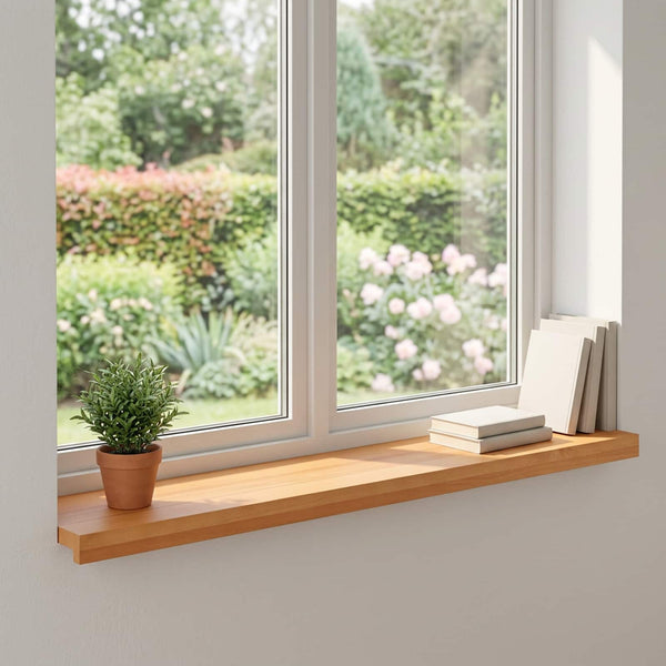 Ikkunalautaset 2 kpl Vaaleanruskea 100 x 25 x 2 cm