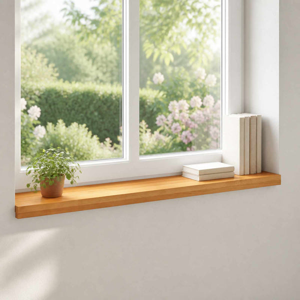Ikkunalautaset 2 kpl Vaaleanruskea 80x 30 x 2 cm Kiinteä pyökki