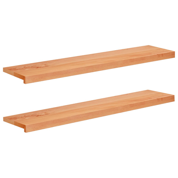 Ikkunalautaset 2 kpl Lakatut 120 x 25 x 2 cm Kiinteä pyökki