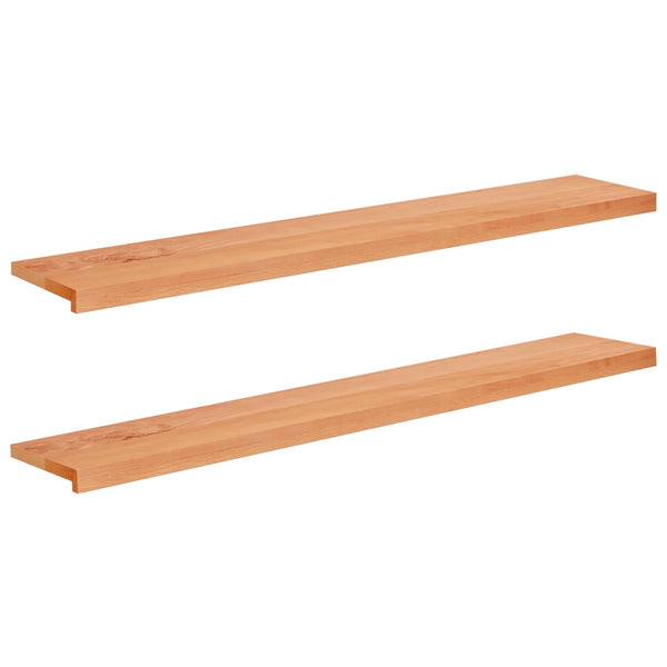Ikkunalautaset 2 kpl Lakatut 140 x 25 x 2 cm Kiinteä pyökki