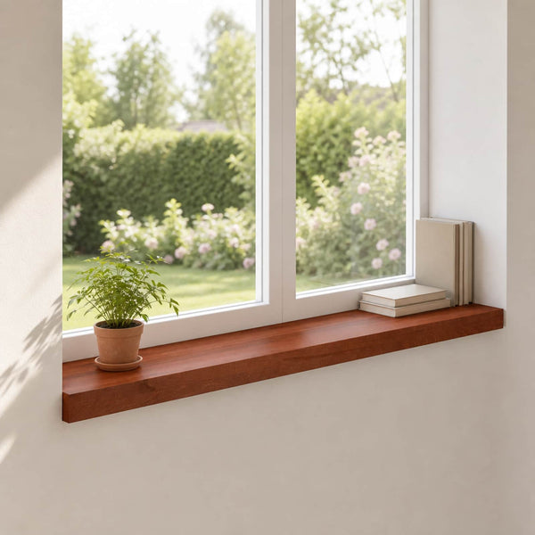 Ikkunalautaset 2 kpl Ruskea 80x 15 x 2 cm Kiinteä pyökki