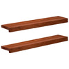 Ikkunalautaset 2 kpl Ruskea 70 x 20 x 2 cm Kiinteä pyökki