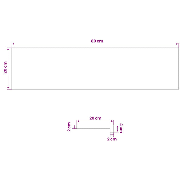Ikkunalautaset 2 kpl Ruskea 80x 20 x 2 cm Kiinteä pyökki