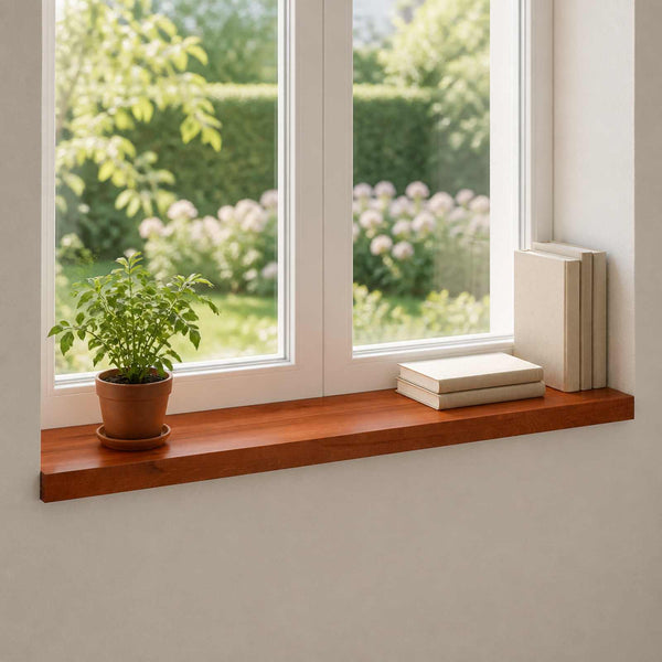 Ikkunalautaset 2 kpl Ruskea 100 x 25 x 2 cm Kiinteä pyökki