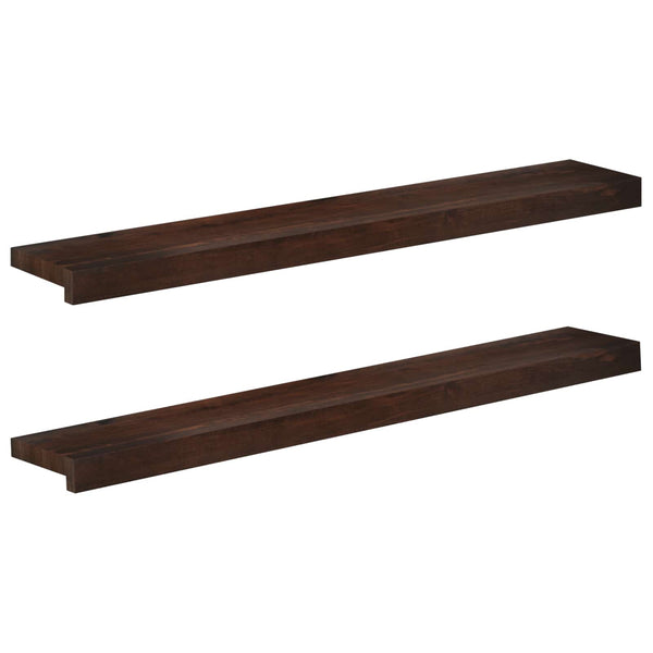 Ikkunalautaset 2 kpl Tumma ruskea 100 x 15 x 2 cm