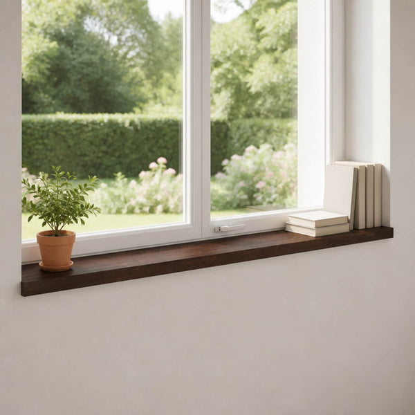 Ikkunalautaset 2 kpl Tumma ruskea 140 x 15 x 2 cm