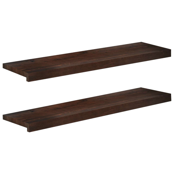 Ikkunalautaset 2 kpl Tumma ruskea 100 x 25 x 2 cm