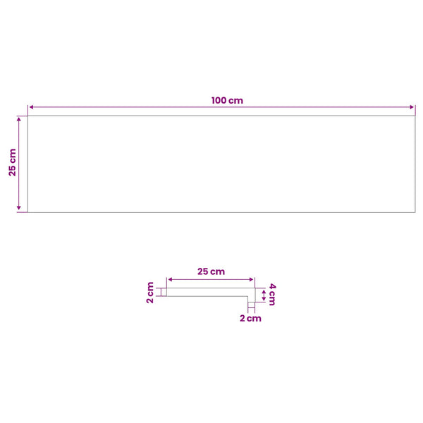 Ikkunalautaset 2 kpl Tumma ruskea 100 x 25 x 2 cm