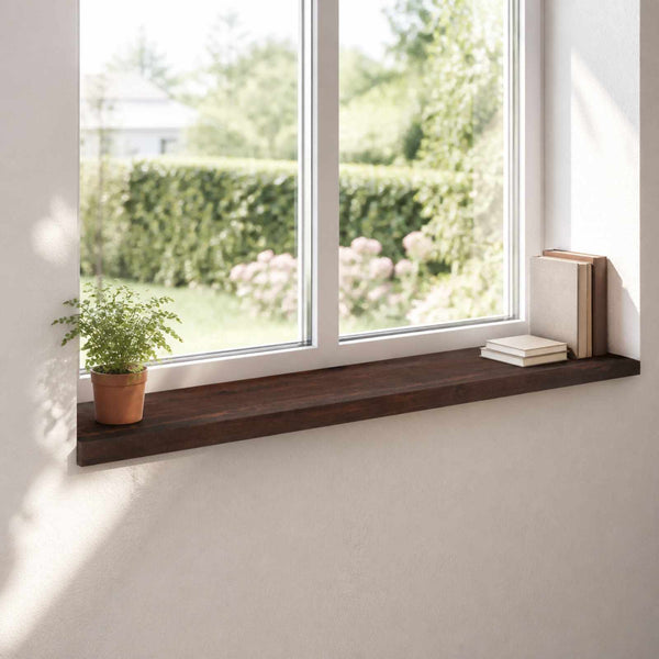 Ikkunalautaset 2 kpl Tumma ruskea 120 x 25 x 2 cm