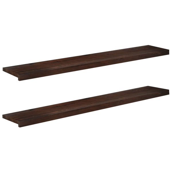 Ikkunalautaset 2 kpl Tumma ruskea 140 x 25 x 2 cm