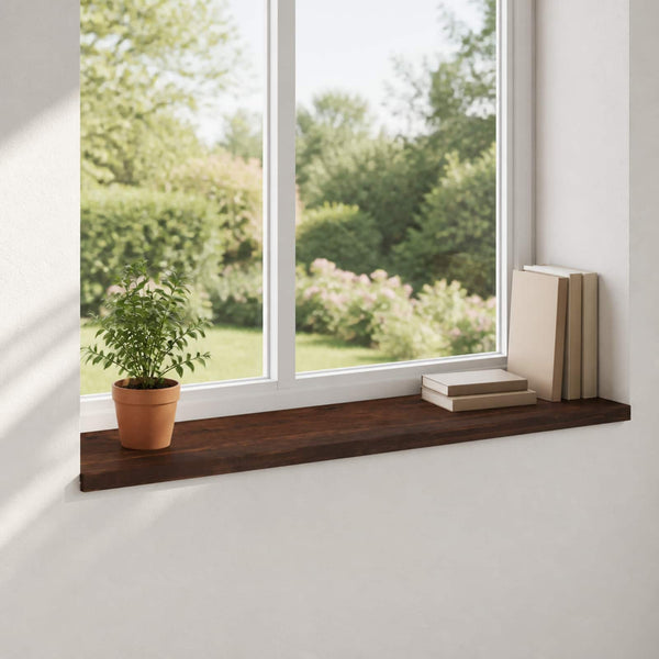 Ikkunalautaset 2 kpl Tumma ruskea 120 x 40 x 2 cm