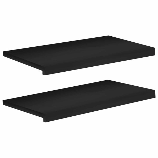 Ikkunalautaset 2 kpl Musta 70 x 40 x 2 cm Kiinteä pyökki