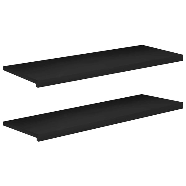 Ikkunalautaset 2 kpl Musta 110 x 40 x 2 cm Kiinteä pyökki