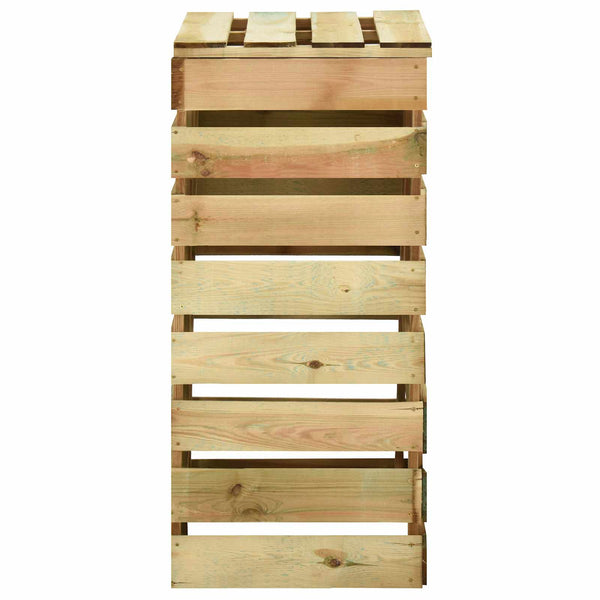 Listarakenteinen puutarhakomposti 2 pcs Vihreä Täysi mänty