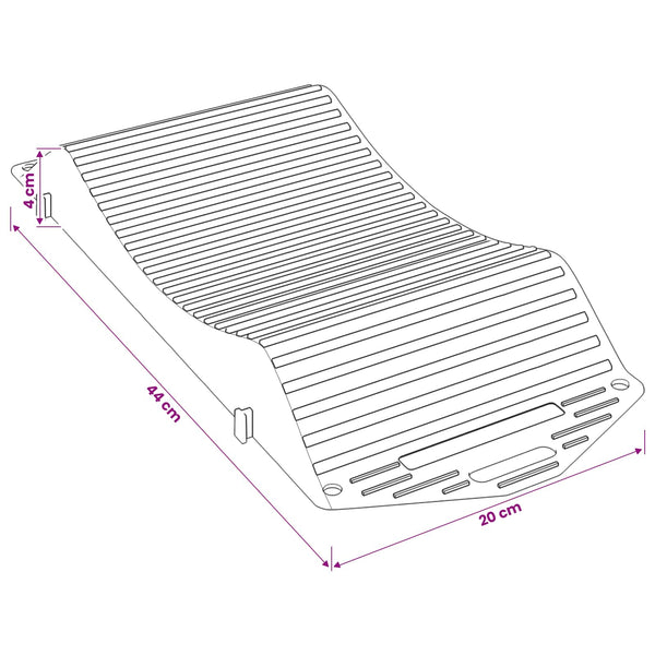Renkaiden säästäjät 2 kpl Musta 44 x 20 x 4 cm PP