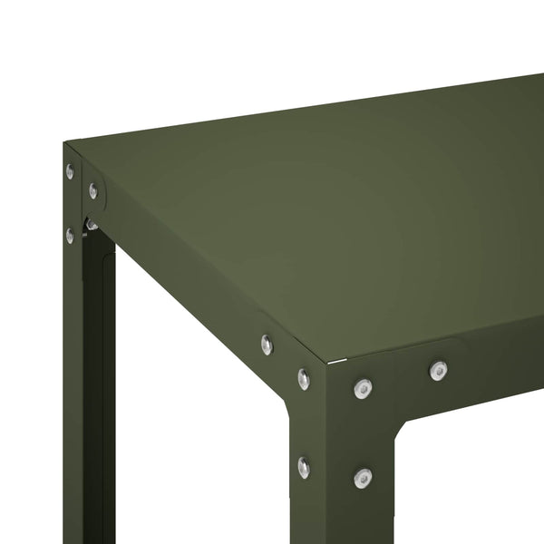 Istutuspöytä 100 x 40 x 80 cm Jauhemaalattu Teräs Oliivinvihreä